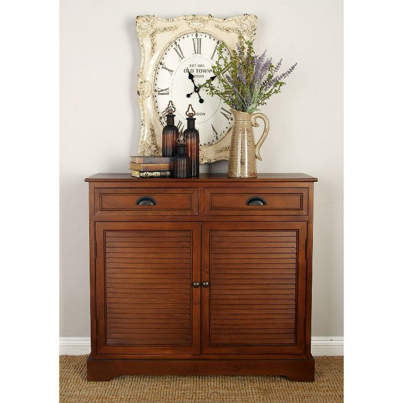 Traditional Wood Shutter Style Cabinet Brown - Olivia &#38; May, 1 of 23