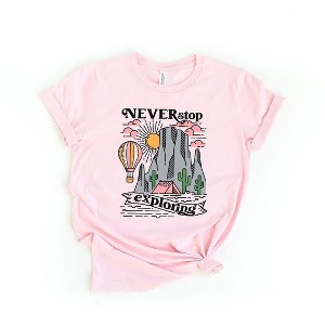Simply Sage Market Women's Never Stop Exploring Short Sleeve Graphic Tee - XS - Pink - 1 of 3