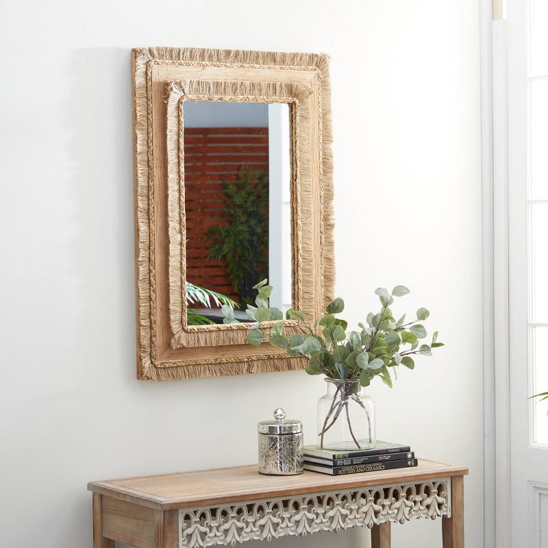 Bohemian Wood Rectangle Wall Mirror Brown - Olivia &#38; May, 2 of 8