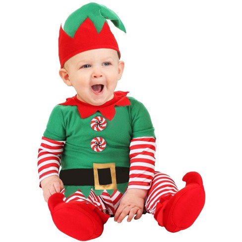 Halloweencostumes 12 18 Months Infant Christmas Elf Costume White green red Target