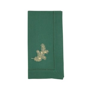 Saro Lifestyle Embr'D Pine Needle Hemstitch Napkin (Set of 6), 20", Jasper Green - 1 of 4