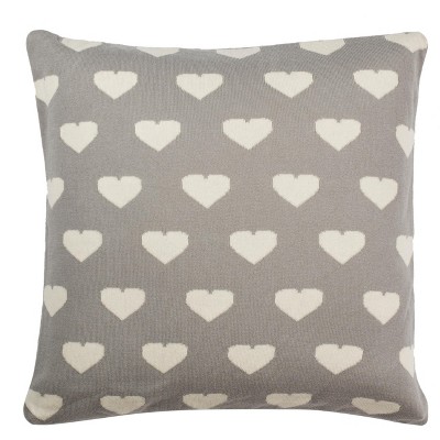 Truelove Knit Pillow - Light Grey/Natural - 20" x 20" - Safavieh