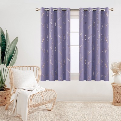 Deconovo Gold Line 52 Width Curtain Panel Pair (2 Panel)