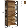Tribesigns 70.87" Industrial Bookshelf, 6-Tier Bookcase with Geometric Metal Frame & Open Storage Shelves for Home Office, Living Room, Brown - 3 of 4