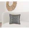 20" X 20" Dark Blue And White 100% Cotton Abstract Zippered Pillow - 2 of 4