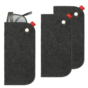 Unique Bargains Felt Soft Storage Scratch-Resistant Women Men Eyeglasses Bag 3 Pcs - 1 of 4