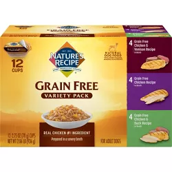 Nature's Recipe Grain Free Chicken, Duck & Venison Wet Dog Food - 2.75oz/12ct Variety Pack