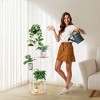Unique Bargains Wood Space Saving Flower Pot Planter Stand 6 Tiers White - 2 of 4
