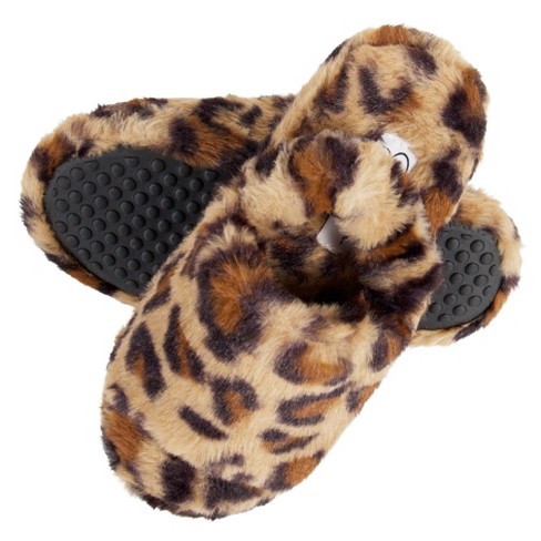 Jessica Simpson Girl's Slip On Slippers With Backstrap - Leopard/extra : Target