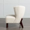 Modern Reading Chair,Upholstered Armless Chair，Single Sofa Chair with Wooden Legs,Accent Chair-Cuddlewood - 3 of 4