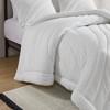 Stylish Overfilled Puffy Quilting Jersey Comforter Set,All Season Lightweight Bedding Set,Cozy Home Textile fits Modern Bedroom Decor,Matching Shams - 3 of 4