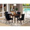 5-Piece Mahogany Finish Solid Wood Top Rectangular Dining Room Set  (Seats-4) - 2 of 4