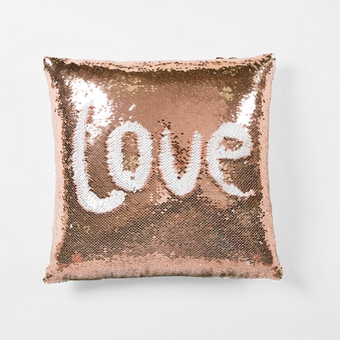 Mermaid Sequins Throw Pillow Pink White Lush Decor Target