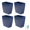 iDesign Set of 4 Small Rectangular Bathroom Trash Cans - Navy Blue, USA Made - 2 of 4