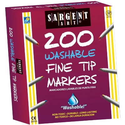 Sargent Art Markers, Fine Tip, Washable, Assorted Colors, set of 200