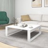 vidaXL White Square Coffee Table - Modern Engineered Wood Accent Desk for Living Room Furniture 39.4"x39.4"x13.8" - 2 of 4