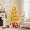 Costway 6/7/8 FT Artificial Christmas Tree with 762/1074/1470 Flocked Branch Tips, 340/450/580 Warm White LED Lights - 4 of 4