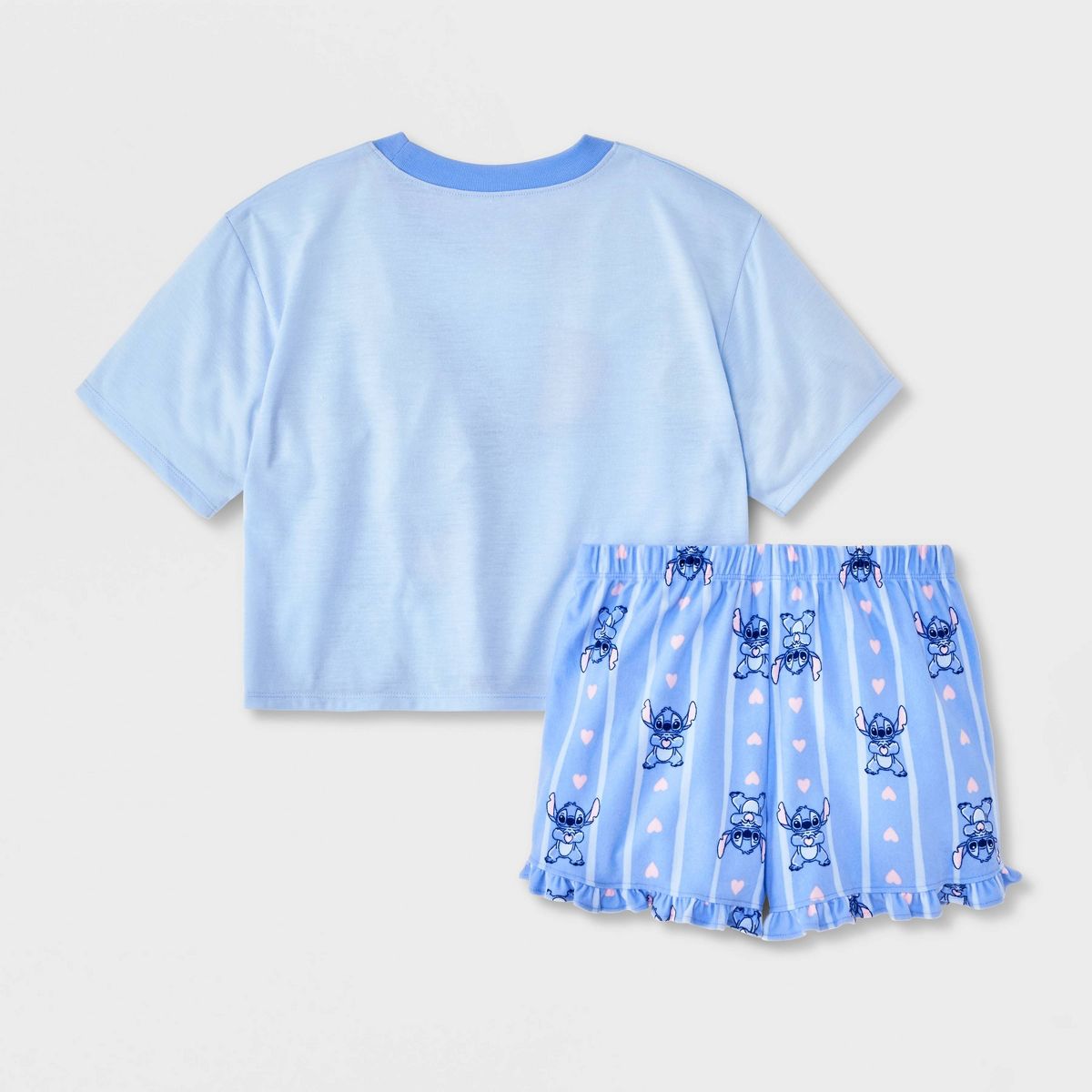 Girls' 2pc Lilo & Stich T-Shirt and Shorts Pajama Set - Blue - thumbnail 2
