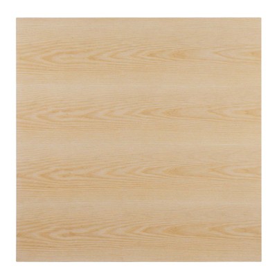 Natural Wood and Gold Square Dining Table
