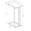 Vynxaria Contemporary C-Shaped Accent Table, End Table, Snack Table, Black Laminate, 10.25" L x 18.5" W x 25.25" H - 4 of 4