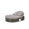 Outdoor Patio Rattan Round Daybed Sunbed with Adjustable Backrests and Foldable Cup Trays - 4 of 4