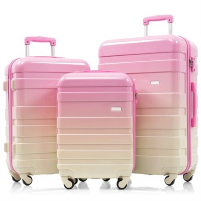 BEAFUP Set of 3 Luggage, ABS Hardshell Hardside Lightweight Durable Suitcase sets, Spinner Wheels Suitcase with TSA Lock 20''24''28''