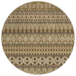Brown And Taupe Quatrefoil Washable Indoor Outdoor Area Rug - 1 of 4