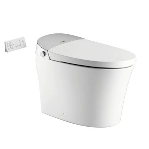 VEVOR Smart Toilet,Air Drying,Elongated Smart Toilet with Heated Seat,Clean Nozzle and Auto Freshening System,with Remote Control & LED Display,White - 1 of 4