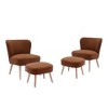 WestinTrends 4 Piece Upholstered Boucle Accent Chair and Ottoman Sets - 3 of 4