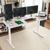 GlasFlength Desks Standing Desk Adjustable Height Sit Stand Desk with Splice Board Headphone Hooks for Home Office, White, 56.3"*24"*45" - 4 of 4
