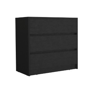 HomeRoots 34" Black Three Drawer Dresser - 1 of 3