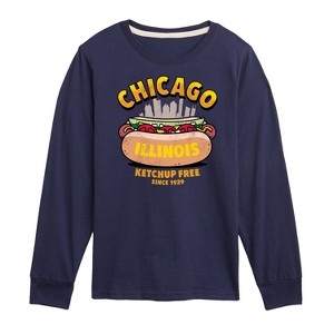 Boys' - Instant Message - Chicago Hot Dog Skyline Long Sleeve Graphic T-Shirt - 1 of 4