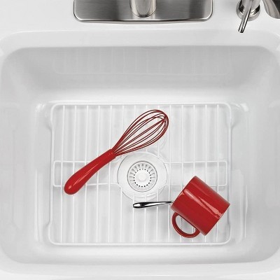 White Coated Steel Medium Sink Protector Rack