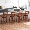 Tangkula 4PCS 24.5 Inch Counter Height Bar Chairs Swivel Bar Stools w/ Hollow Backrest - 2 of 4