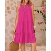 Coolmee Women Halter Neck Mini Dress Sleeveless Hollow Out A-Line Summer Dress - 2 of 4