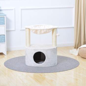 Two by Two Houston - Off-White Scratching Post Cat Furniture - 23.6 in. Tall