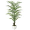 4/5/6FT Artificial Golden Cane Palm Tree, Fake Palm Tree with Three Realistic Trunks - 4 of 4