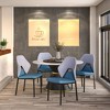 Upholstered Leather Modern Dining Chair Eclat Collection in Brown Set of 4 - 3 of 4