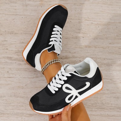 Женские кроссовки BERNESS Women's Siomne Retro Contrast Lace-Up Sneakers White 6 — фото 8
