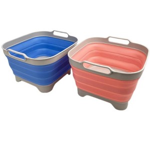SAMMART 10L (2.64 Gallon) Collapsible Dishpan with Draining Plug - 1 of 4