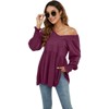 YESFASHION Womens Casual Fall Long Sleeve Tunic Tops V Neck Babydoll Top Blouse T-Shirt - 2 of 4
