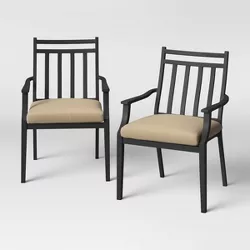 Fairmont 2pk Stationary Patio Dining Chair - Tan - Threshold™