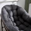 DSVIMOY Outdoor Rattan Rocking Chair, Padded Cushion Rocker Recliner Chair Outdoor for Front Porch, Living Room, Dark Grey, 43.7"*37.2"*31.5" - 4 of 4
