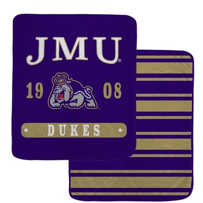 NCAA James Madison Dukes Varsity Plaque Double Sided Royal Plush Blanket