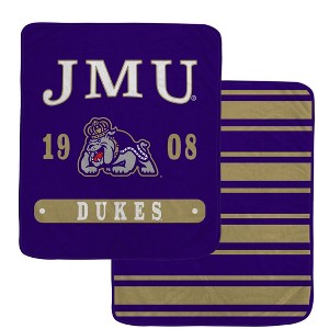 NCAA James Madison Dukes Varsity Plaque Double Sided Royal Plush Blanket - 1 of 1