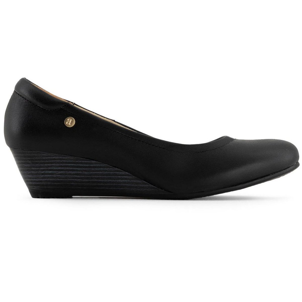 Женские туфли Andrea Women's Leather Wedge Loafers 62604 Black 10 — фото 3
