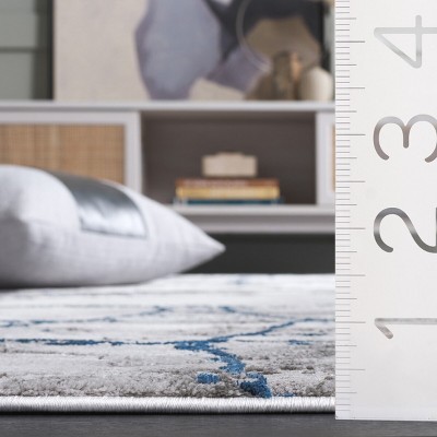 Sapphire Swirl 6'7" Square Synthetic Easy-Care Area Rug