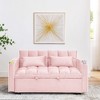 CAVINAS 55.51" Versatile Foldable Sofa Bed, Modern Velvet Sofa, Adjustable Back and with USB Port and Ashtray and Swivel Phone Stand - 2 of 4