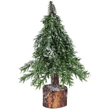 Northlight 0.6 FT Frosted Icy Pine Christmas Tree with Jute Base