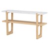 PAGED 54 inch Console Table,Retro Entryway Table with Marble-Effect Top and Open Shelf for Living Room,Hallway - 4 of 4